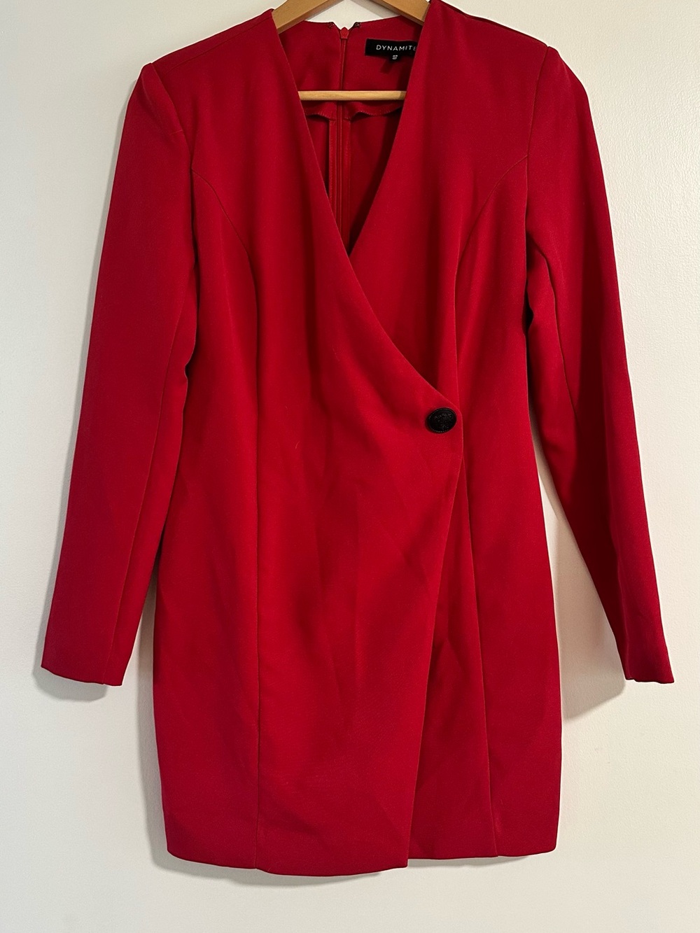 Dynamite Red Long-Sleeve Blazer Mini Dress